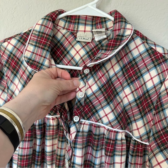L.L. Bean Women's Scotch Plaid Stewart Nightgown Pajamas L - Picture 4 of 11